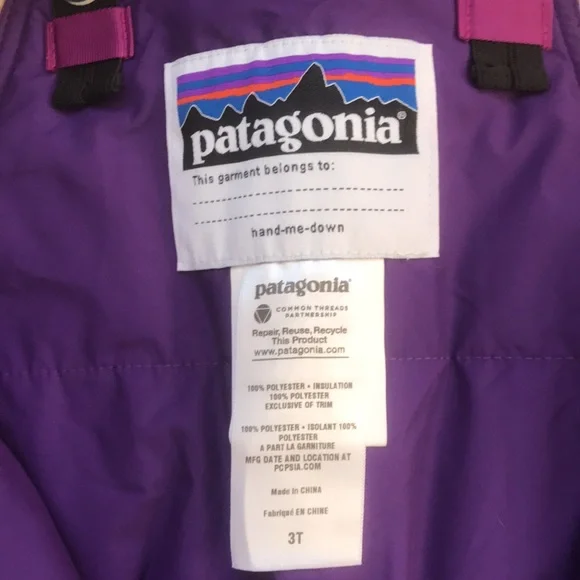 Patagonia Snow Bib (size 3T)